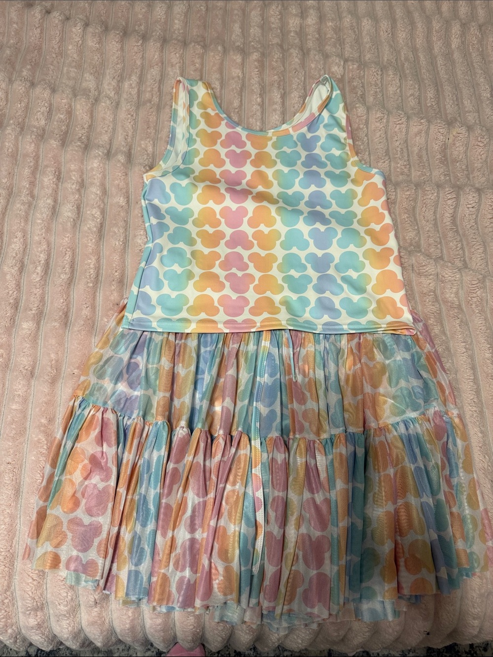 Pastel Rainbow Mickey Print Tank and Skort Set